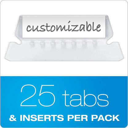 Pendaflex Hanging Folder Tabs, 2", Clear Yellow, 25 Tabs and Inserts per Pack (42 YEL)