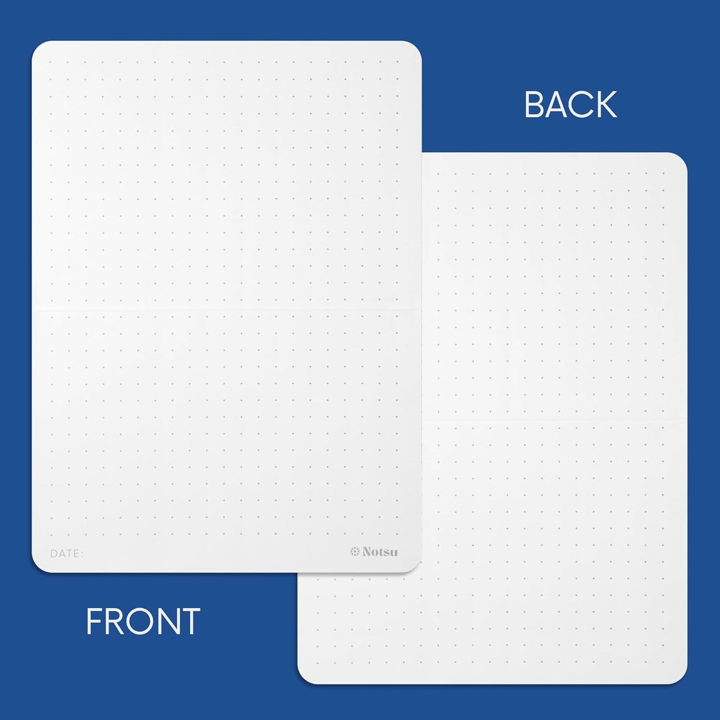 Notsu Dotted Index Cards 3x5 inch (Pack of 50) | Bullet Dot Grid Vertical Index Note Cards, Thick Paper Stock 350 gsm