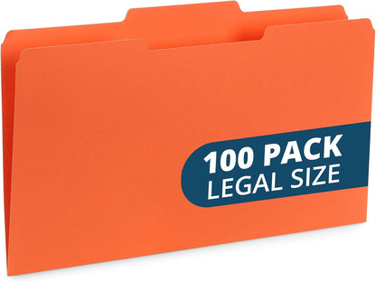 Blue Summit Supplies Blue Legal File Folders, Legal Size, 1/3 Cut Tab, Great for Organizing and Easy File Storage, File Folders 100 Count