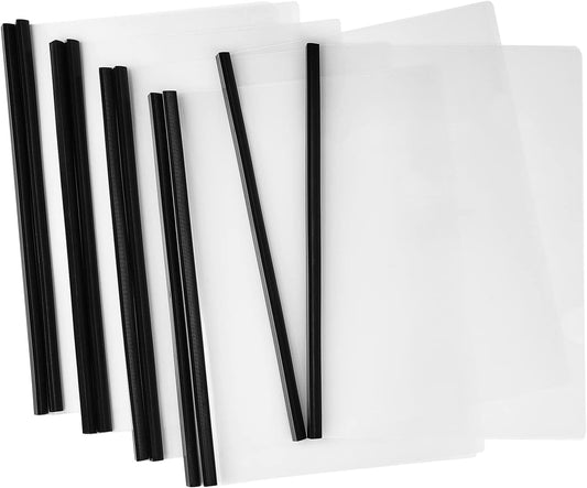 JOERSH 10Pcs Clear Report Covers with Sliding Bar, Plastic Binder Paper Protector, Report Folders with Clear Cover for Resume Portfolio Presentation File Documents, 5 Colors