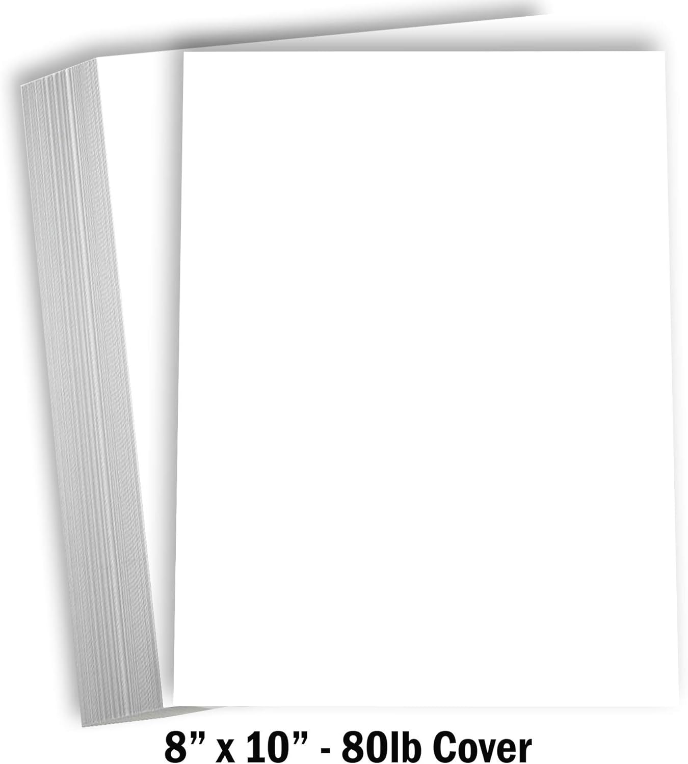 Hamilco White Cardstock - 8 x 10" Blank 80 lb Cover Card Stock - 50 Pack (Bright)