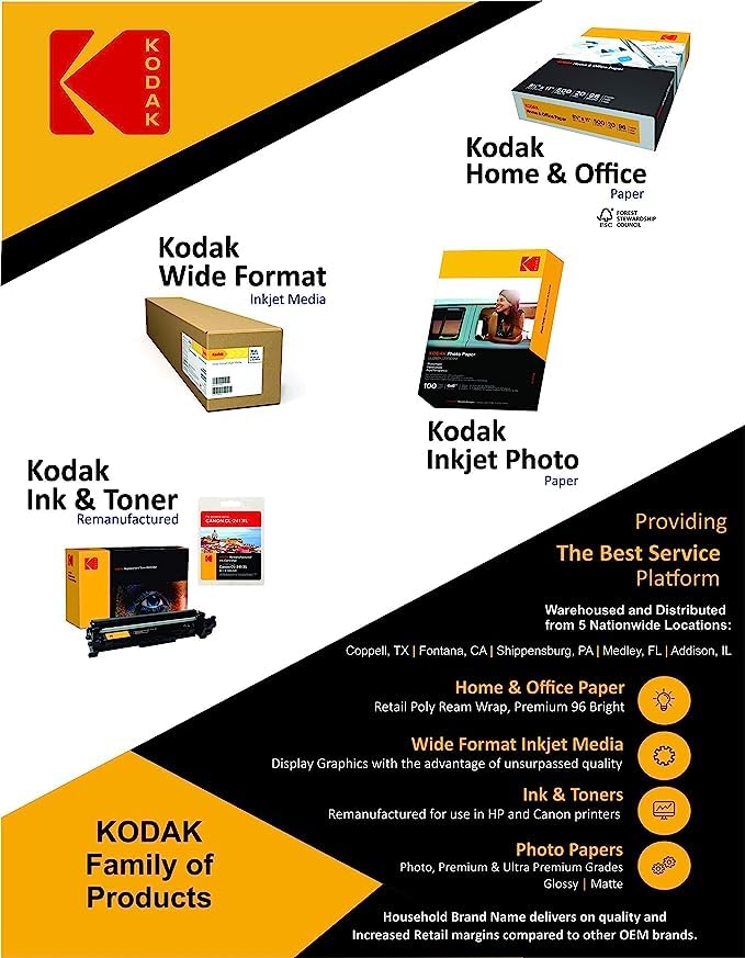 Kodak Printer Paper 8.5 x 11 | 20 lb Copy Paper 92 Bright | 40 Cartons | 200,000 Sheets