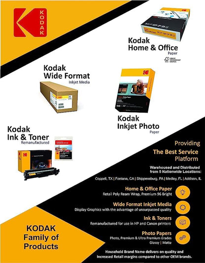 Kodak Printer Paper 8.5 x 11 | 20 lb Copy Paper 92 Bright | 40 Cartons | 200,000 Sheets