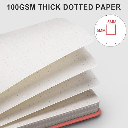 AHGXG Graph Paper Notebook - Grid Paper Notebook Large A4 8.5''×11'', 320 Pages Thick Journal, 100gsm Thick Graph Paper, Leather Softcover, Inner Pocket - Black