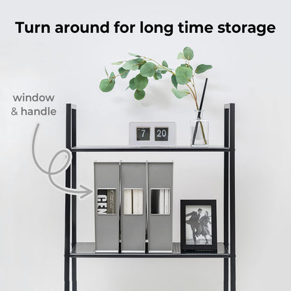 carrotez Open Front Magazine File Holder, Plastic Magazine Rack, Vertical File Organizers for Desk, Office Organization Essentials, 10.8" x 3.7" x 12.6" - 2 Pack, White