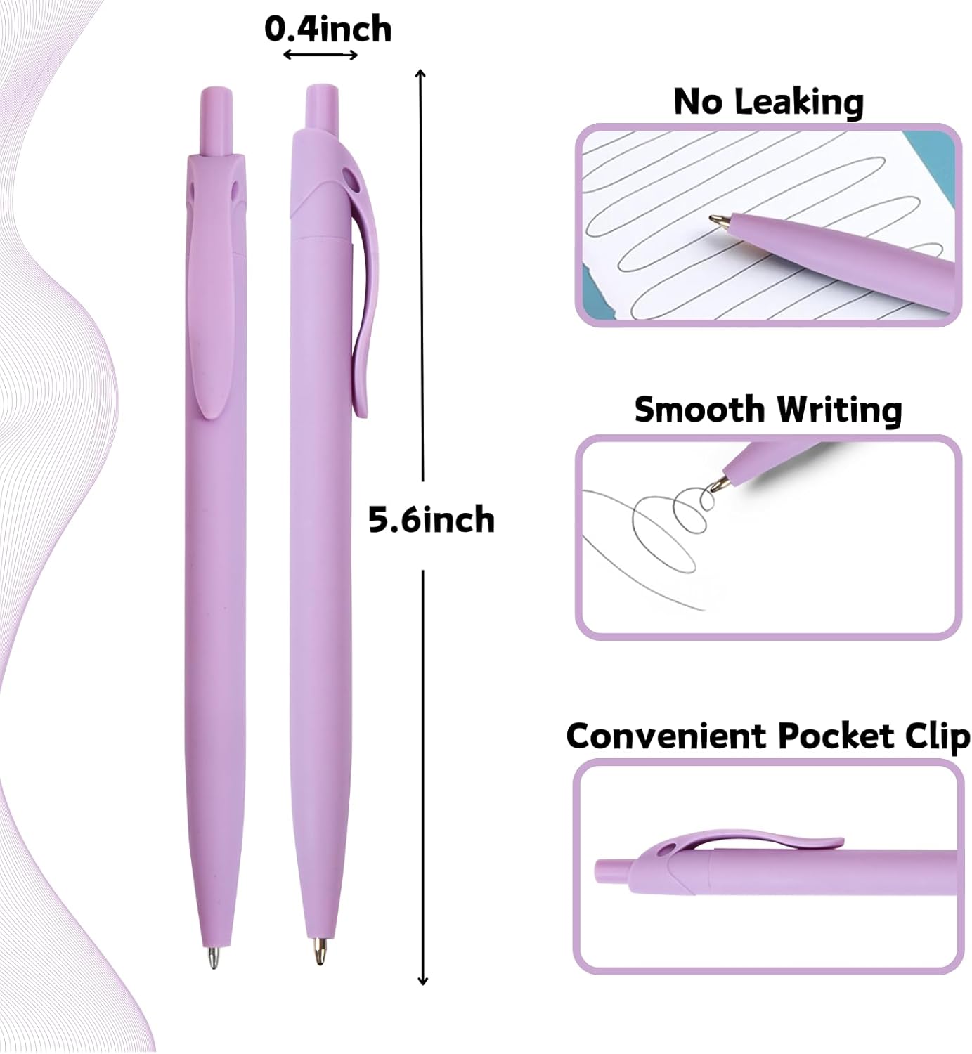 BallPoint Pens, 50 Pack (BLACK Ink),Bulk Pens, Black Barrel,Click Pens for Office Home and School, Retractable Ballpoint Pens, Medium Point, 1.00MM (Black)