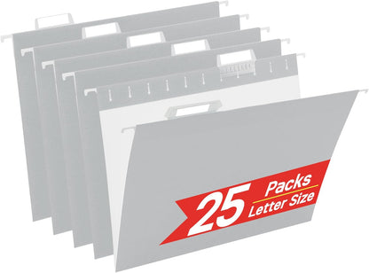 VZCPYTPM 25 Pack Hanging File Folders Letter Size,Pink Reliable Hanging Folders for Filing Cabinet,Reinforced Rods for Smooth Gliding,Includes 1/5 Adjustable Tabs & Inserts,Ideal for Home & Office