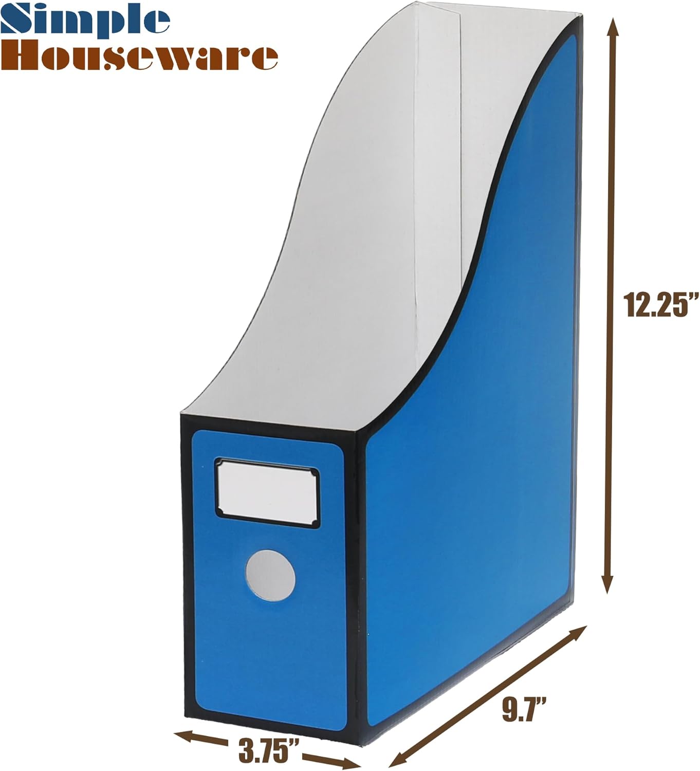 Simple Houseware 6-Pack Magazine File Holder Box, Foldable Cardboard Organizer, White