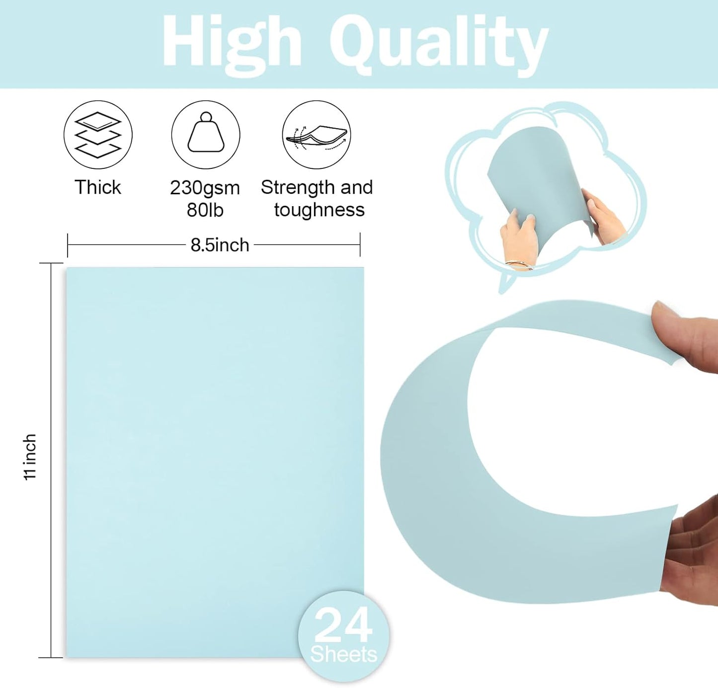 24 Sheets Cream Cardstock 8.5 x 11 Off White Paper, Goefun Ivory Card Stock Printer Paper for Cards Making, Office Printing, Certificate