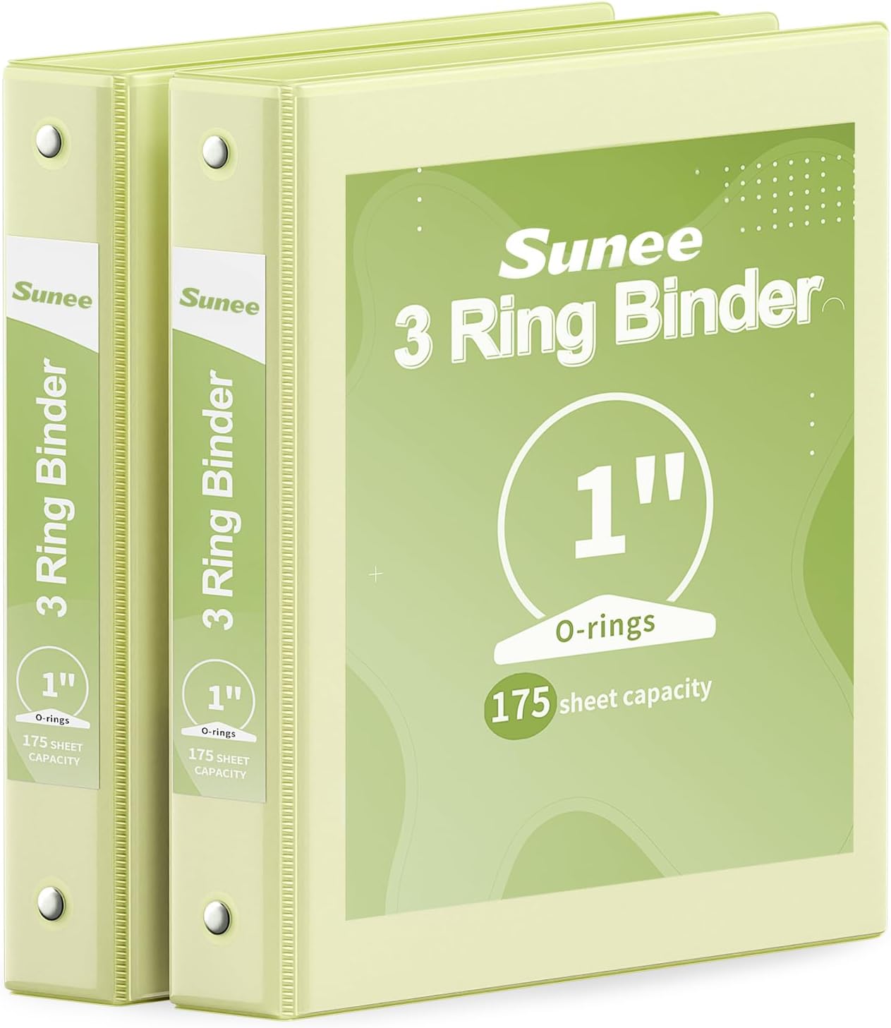 SUNEE 3 Ring Binder 3 Inch 2 Pack, Clear View Binder Three Ring PVC-Free (Fit 8.5x11 Inches) for School or Office Supplies, Pink