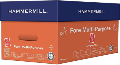 Hammermill Printer Paper, Fore Multipurpose 20 lb Copy Paper, 8.5 x 11-1 Ream (500 Sheets) - 96 Bright, Made in the USA, 103267