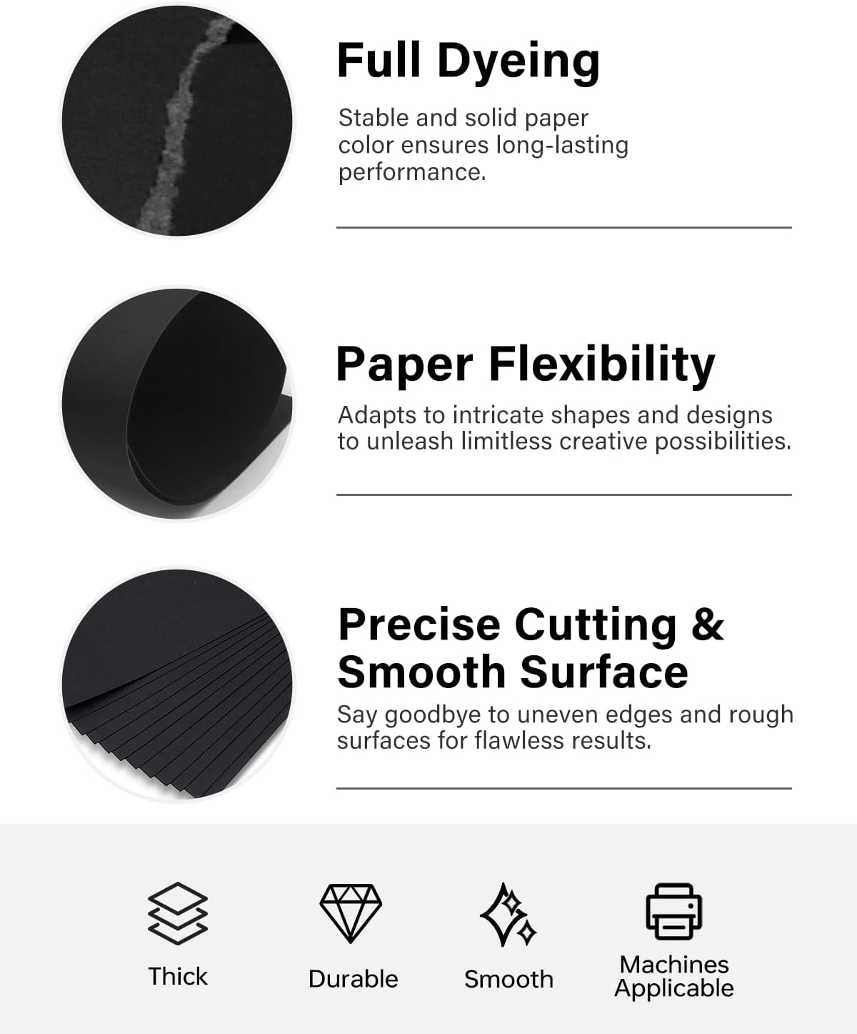 White Cardstock 8.5 x 11, 40 Sheets Card Stock, 75 LB/200 GSM Thick Copy Paper, Cardstock Printer Paper for School & Office Supplies, Art, Watercolo, Craft, Drawing, Invitations, Menus, DIY Cards