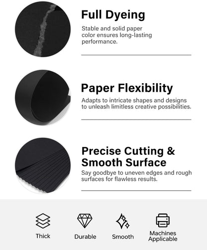 White Cardstock 8.5 x 11, 40 Sheets Card Stock, 75 LB/200 GSM Thick Copy Paper, Cardstock Printer Paper for School & Office Supplies, Art, Watercolo, Craft, Drawing, Invitations, Menus, DIY Cards
