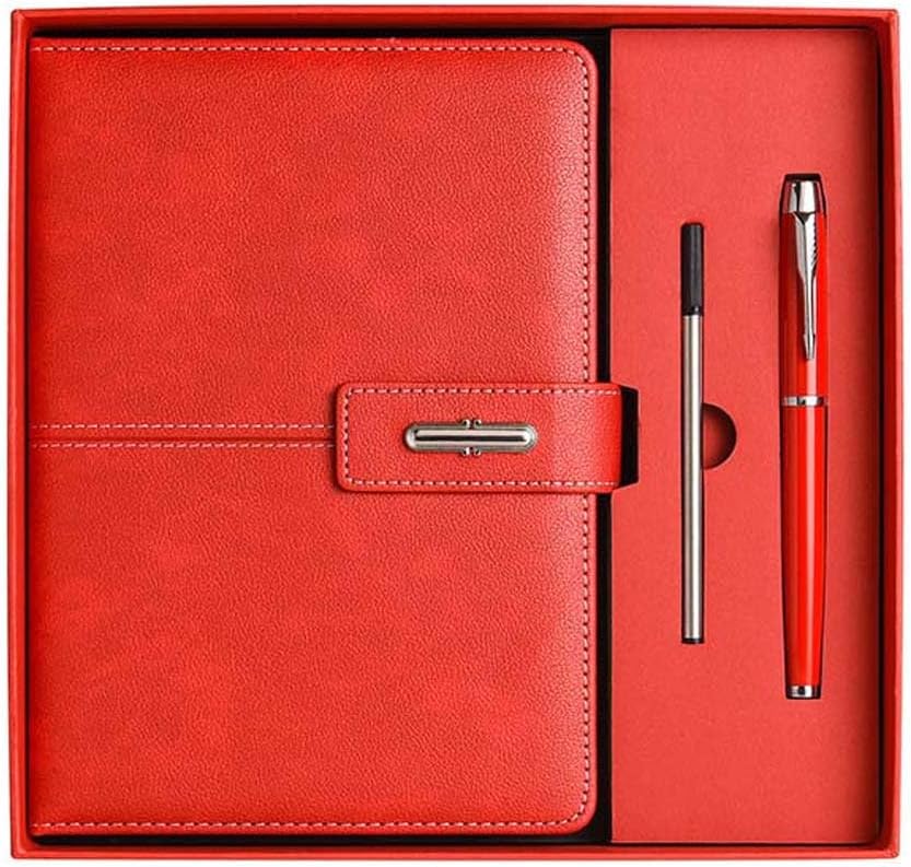 A5 Notebook Journal Leather Journal Hardcover With Pen Set for Work School Writing Business Notebook 200 pages + pen refill + gift box packaging(Blue)