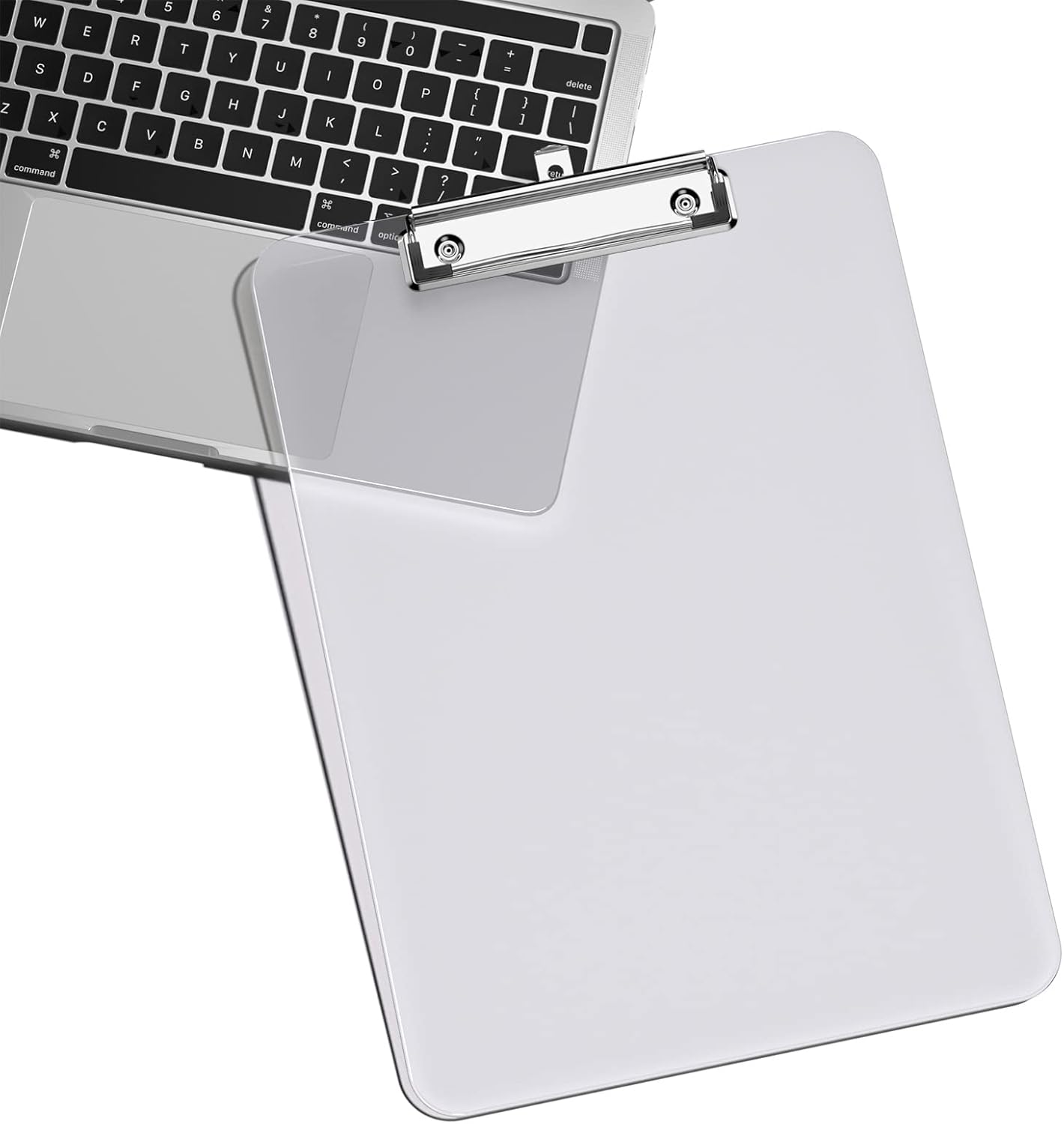 Rimilak Plastic Clipboards with Low Profile Metal Clip, Translucent Board, 12.5 x 9 In Letter Size, Office Supply, Back to School, Pink
