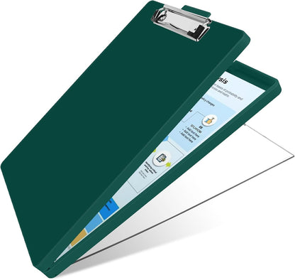 SFLHHDM Clipboard with Storage,Heavy Duty Clip Boards 8.5x11 with 2 Storage Case,Clear Visible Panel Storage Clipboards,Side Opening Nursing Clipboard Folder for Office Supplies-Light Purple