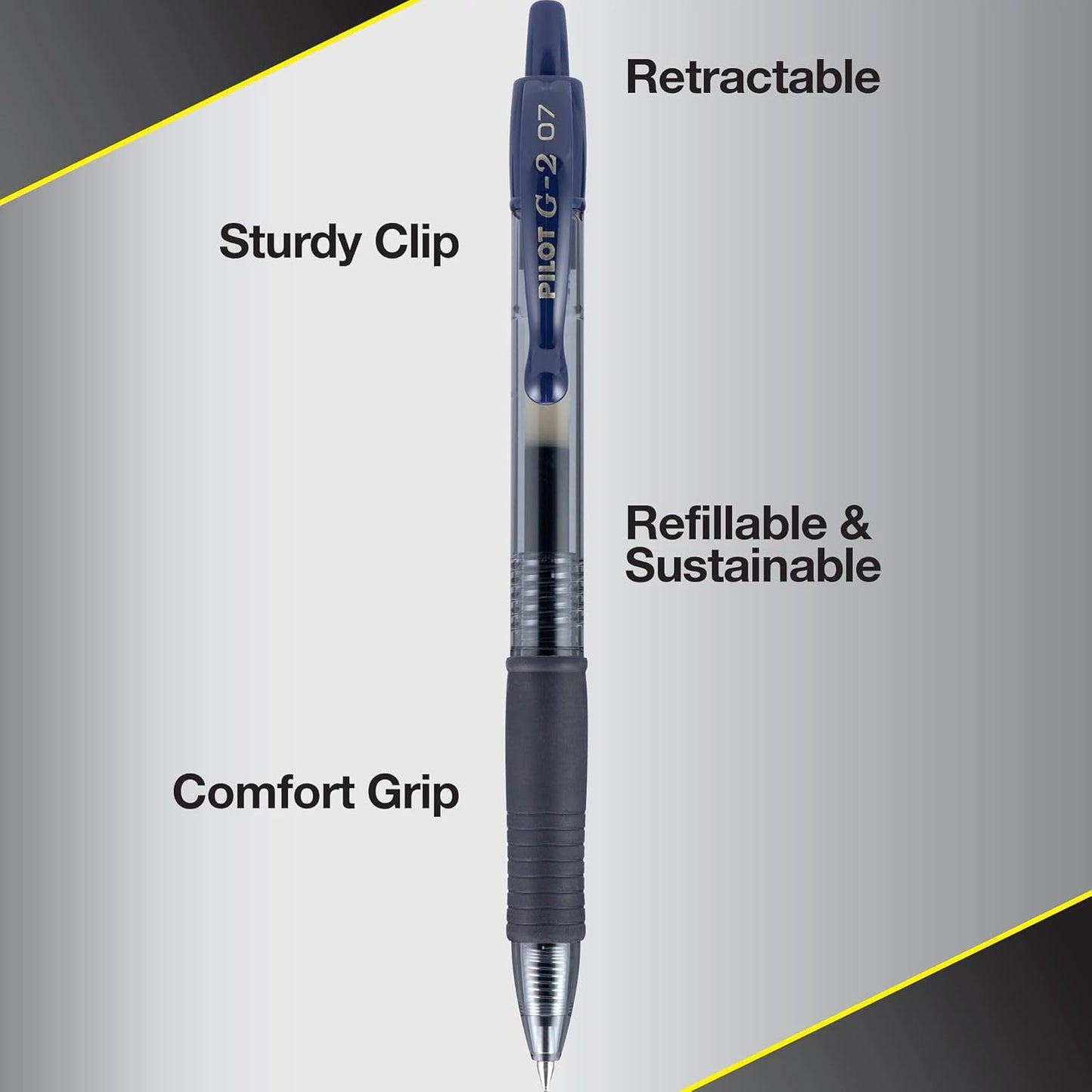 PILOT G2 Premium Refillable and Retractable Rolling Ball Gel Pens, Fine Point, Navy Blue Ink, 12-Pack (31187)