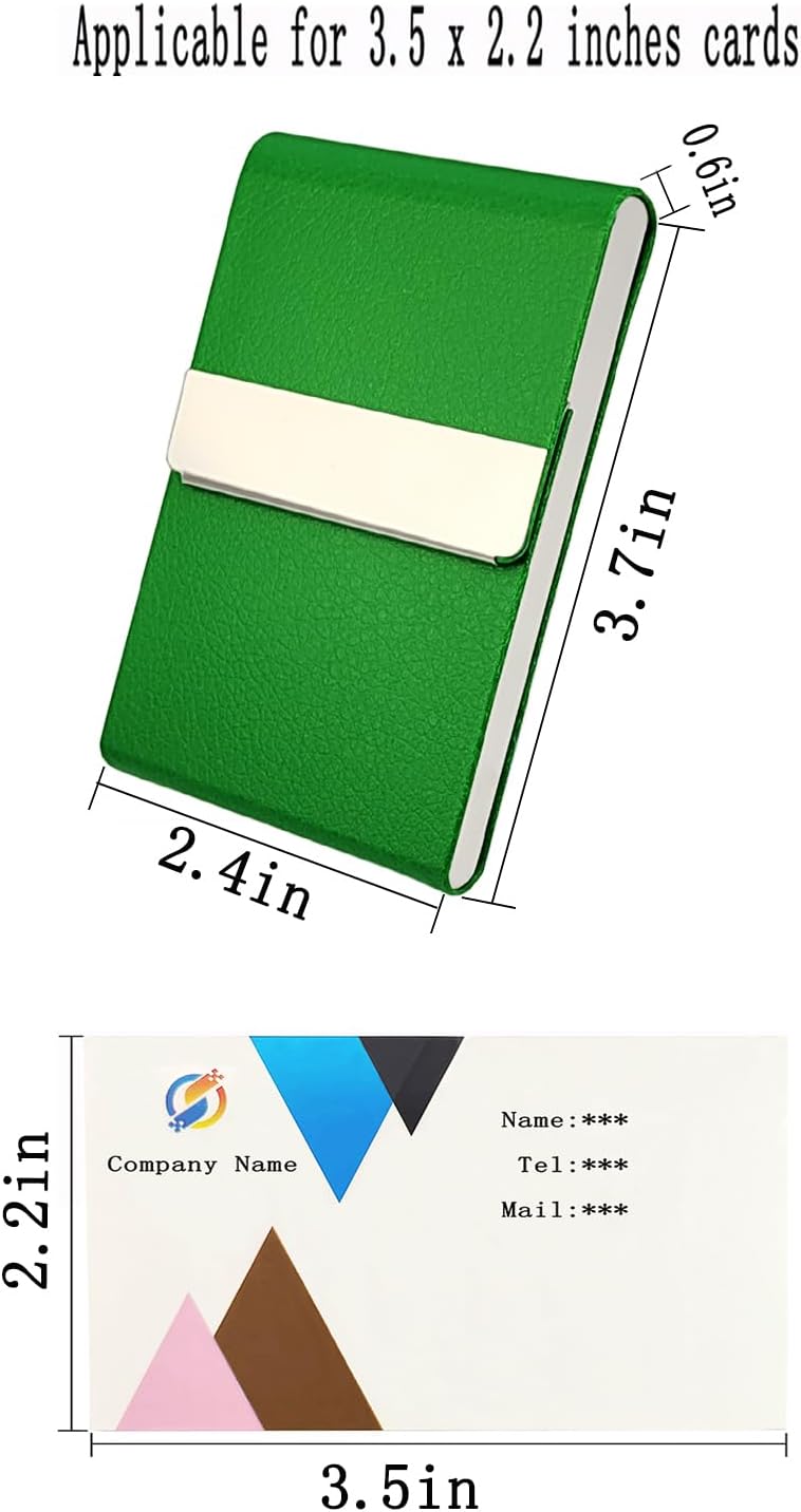 Business Card Holder with Ultra Slim Design,Business Card Case with Premium PU Leather,Suit Pocket Metal Card Holder for Women/Men,Professional Name Card Holder with Magnetic Shut (Black1)