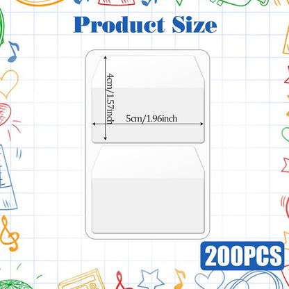 200 Pcs Sticky Index Tabs Writable Repositionable Sticky Tabs for Notebooks 1.6 x 2 Book Page Tab File Labels Flags Self Adhesive Reading Divider Sticker for Reading Notes Books Binders File Folders