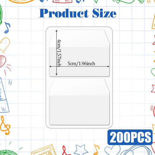 200 Pcs Sticky Index Tabs Writable Repositionable Sticky Tabs for Notebooks 1.6 x 2 Book Page Tab File Labels Flags Self Adhesive Reading Divider Sticker for Reading Notes Books Binders File Folders