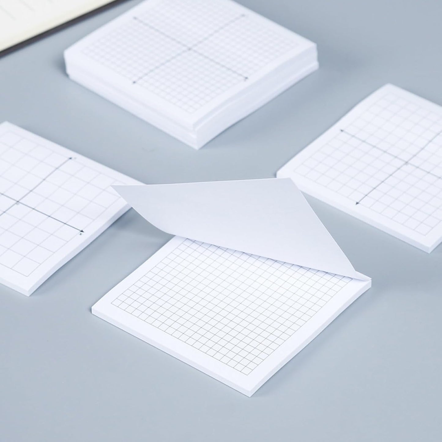 6 Pads Self Stick Graph Paper Sticky Notes Adhesive Grid Notepad Mini Graph Pads Lined Mini Graph Pads for Office School Math Supplies, 50 Sheets Per Pad, 6 Styles