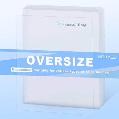 HOUYEE 100 Pack10 Mil Clear Binding Presentation Covers, PVC Report Cover Sheets for Binding, Square Corner, 8.5 x11 Inches, Letter Size
