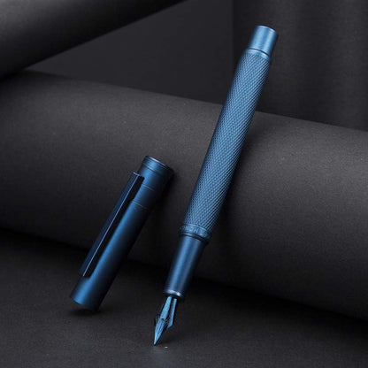 Hongdian Matte Black Forest Rollerball Pen with Schmidt Black Ink Refill, Classic Design with Metal Case for Business Signature