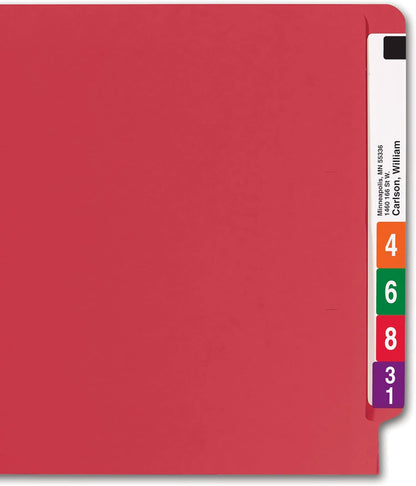 Smead End Tab File Folder, Shelf-Master Reinforced Straight-Cut Tab, Letter Size, Green, 100 per Box (25110)