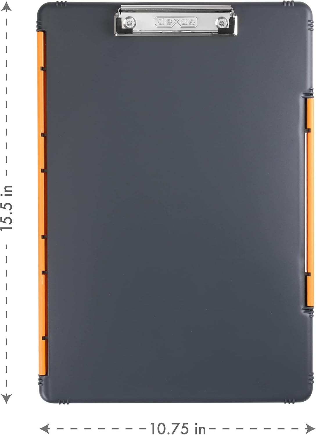 Dexas Legal Size XL Slimcase 2 Storage Clipboard, Gray with Green Clip, 15.5" x 10.5"