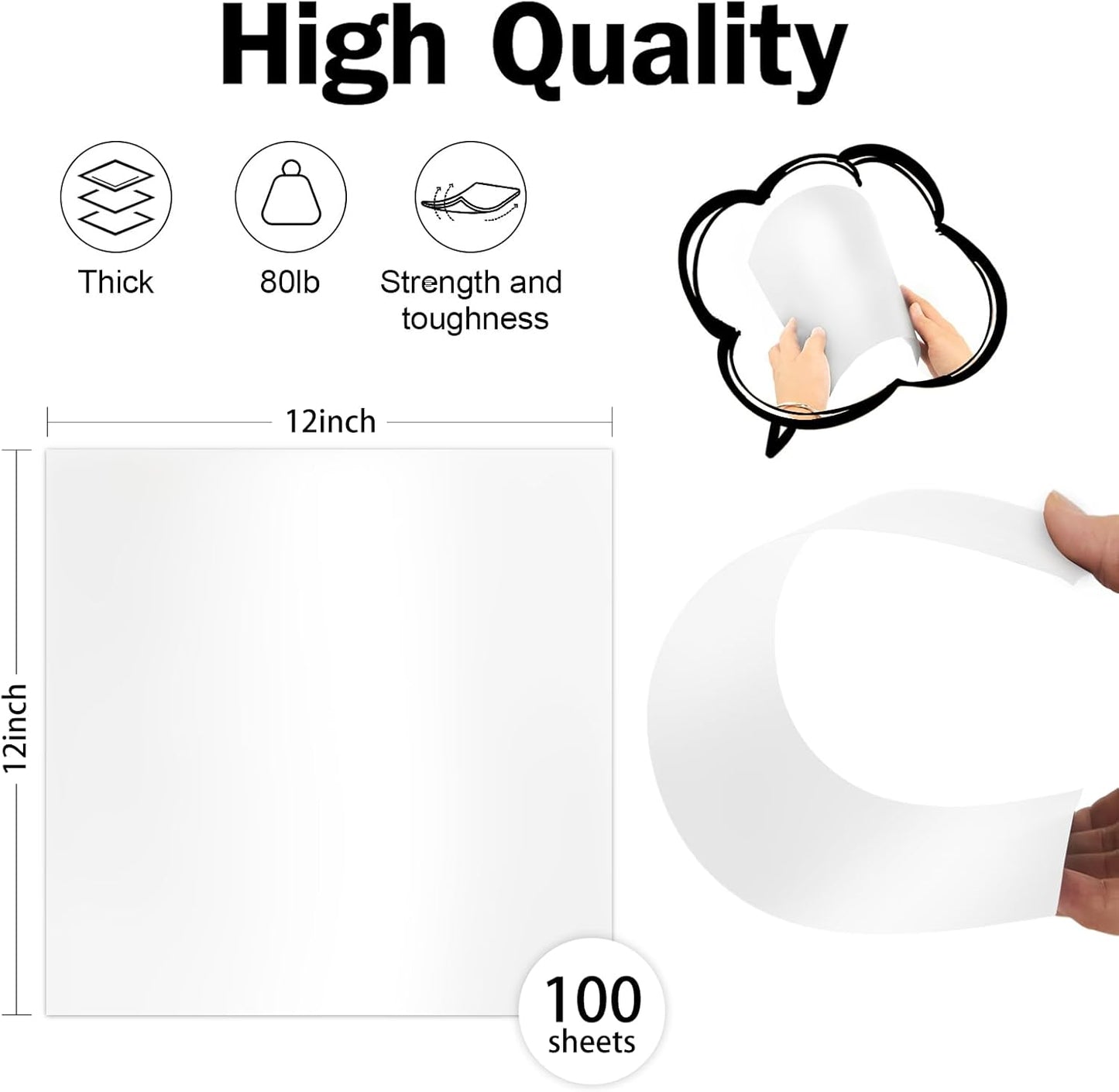 White Cardstock 12x12-24 Sheets Cardstock Paper, Goefun 80lb White Card Stock Paper for Card Making, Cricut, Crafting, Scrapbook, Photo Albums