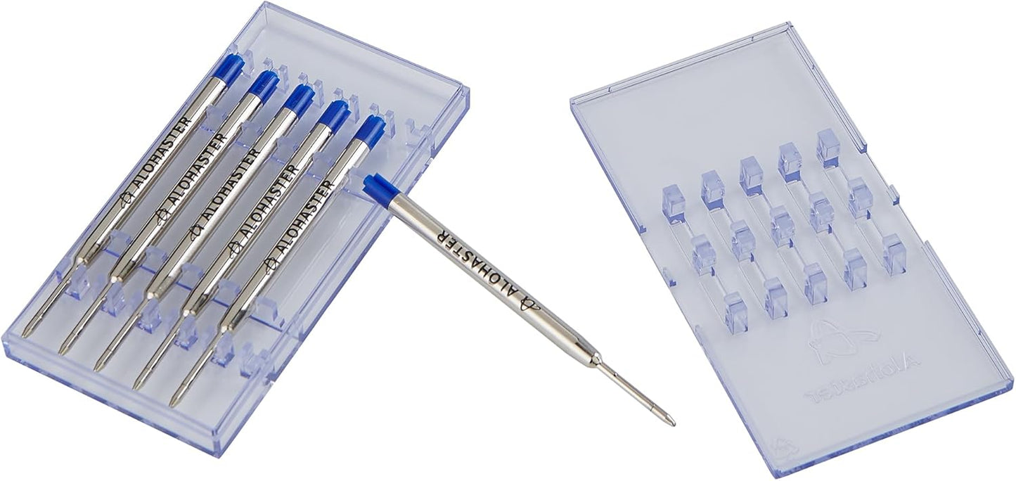 Alohaster Refills, for Parker Ballpoint Pens, Smooth Writing Ink, 1.0 mm, Blue, 6 Count