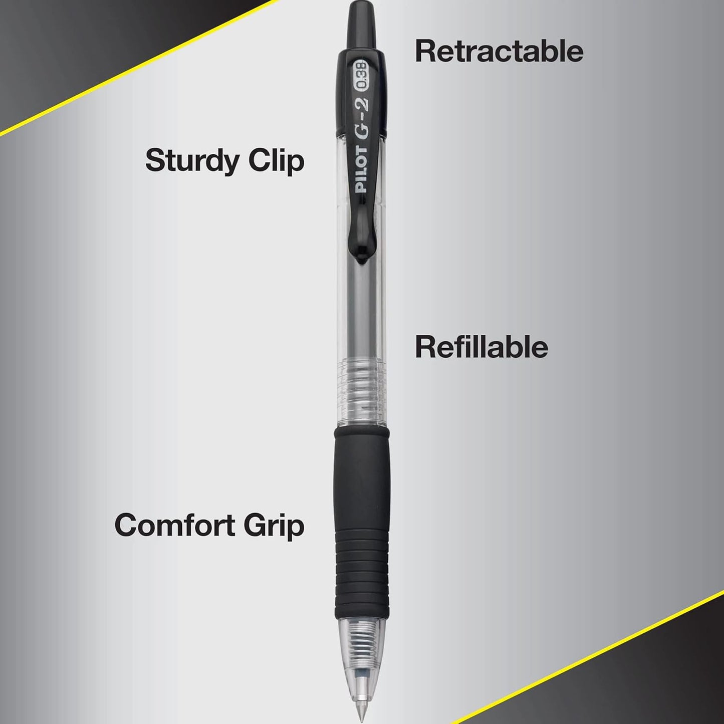 PILOT G2 Premium Refillable and Retractable Rolling Ball Gel Pens, Ultra Fine Point, Black Ink, 5-Pack (31306)