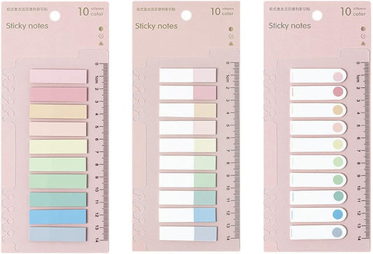 600 Pcs Morandi Sticky Tabs Book Notes Tabs, Page Markers Tabs Pastel Book Tabs Reading Tabs Annotation Tabs Page Markers Sticky Index Tabs with Ruler Tabs for Annotating Books (Color A)