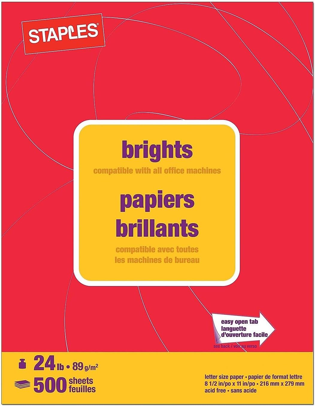 Staples Brights 24 Lb. Colored Paper Dark Green 500/Ream, For Office, School & Home