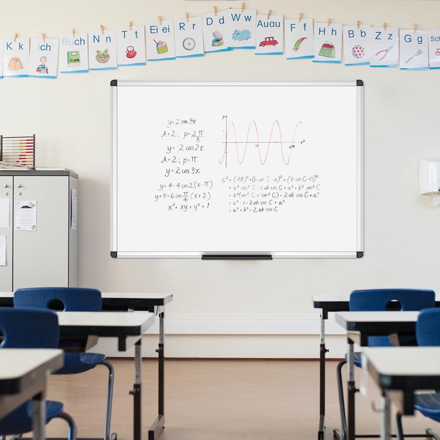 VIZ-PRO Magnetic Whiteboard/Dry Erase Board, 18 X 12 Inches, Includes 1 Eraser & 2 Markers & 4 Magnets
