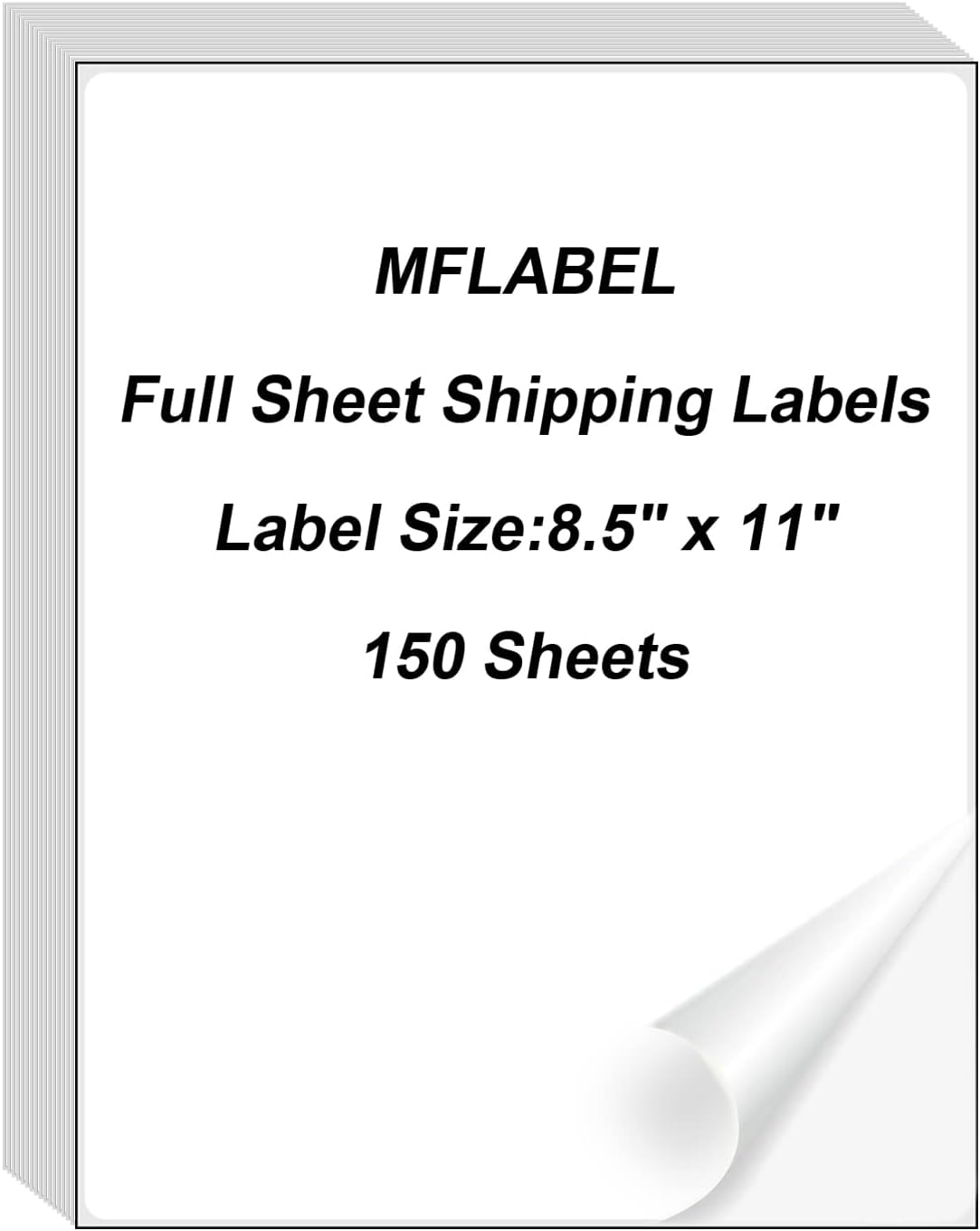 MFLABEL Half Sheet Shipping Labels - 200 Self Adhesive Sticker Sheets for Laser & Inkjet Printers, Waterproof & Smudge-Free, with 12 Free Fragile Labels for Packaging, Shipping and Crafting - Colors B