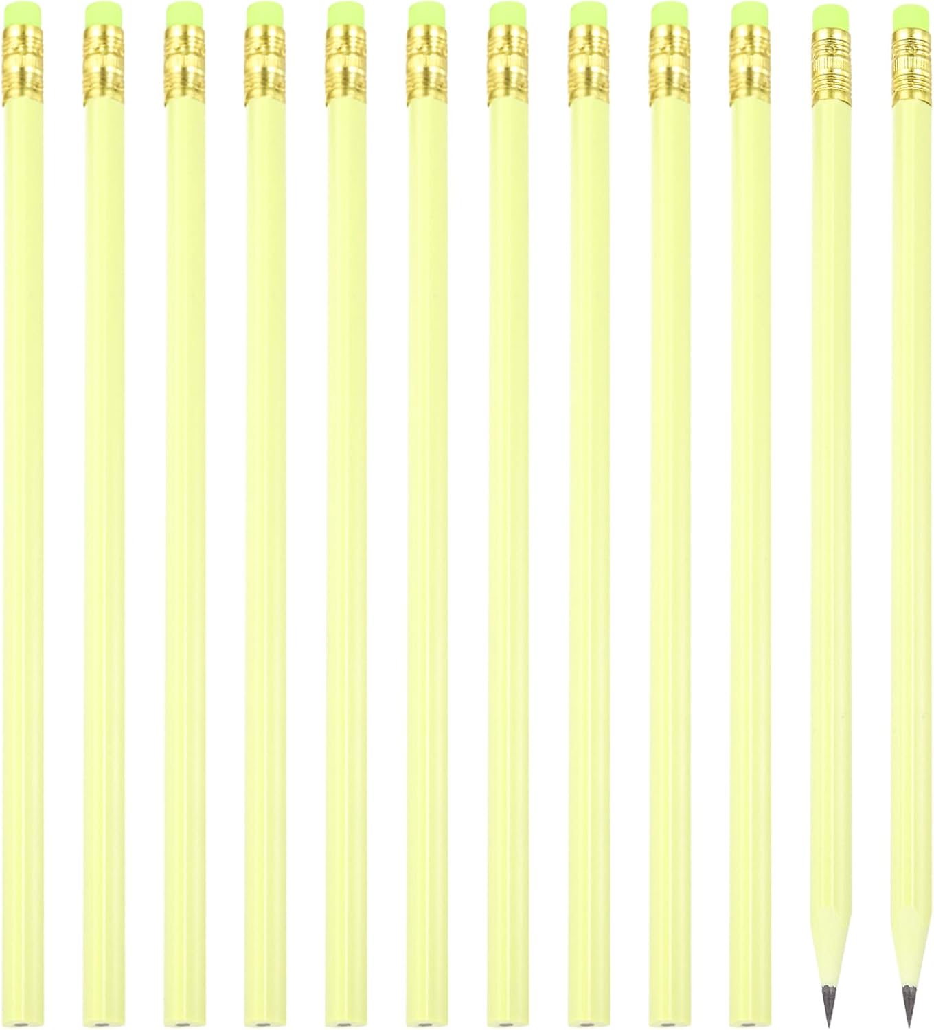 PATIKIL Round Pencils, 12 Pack Triangle HB Graphite Pencil Woodcase Wooden Pencils with Eraser for Classroom Office Writing Drawing Supplies, Pink