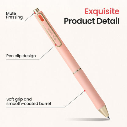 Taja Gel Pens, 6 Pcs Quick Dry Black Gel Ink Pens, 0.5mm Fine Point Smooth Writing Pens for Journaling and Note Taking, Cute Aesthetic Pens for Women & Men-Pastel