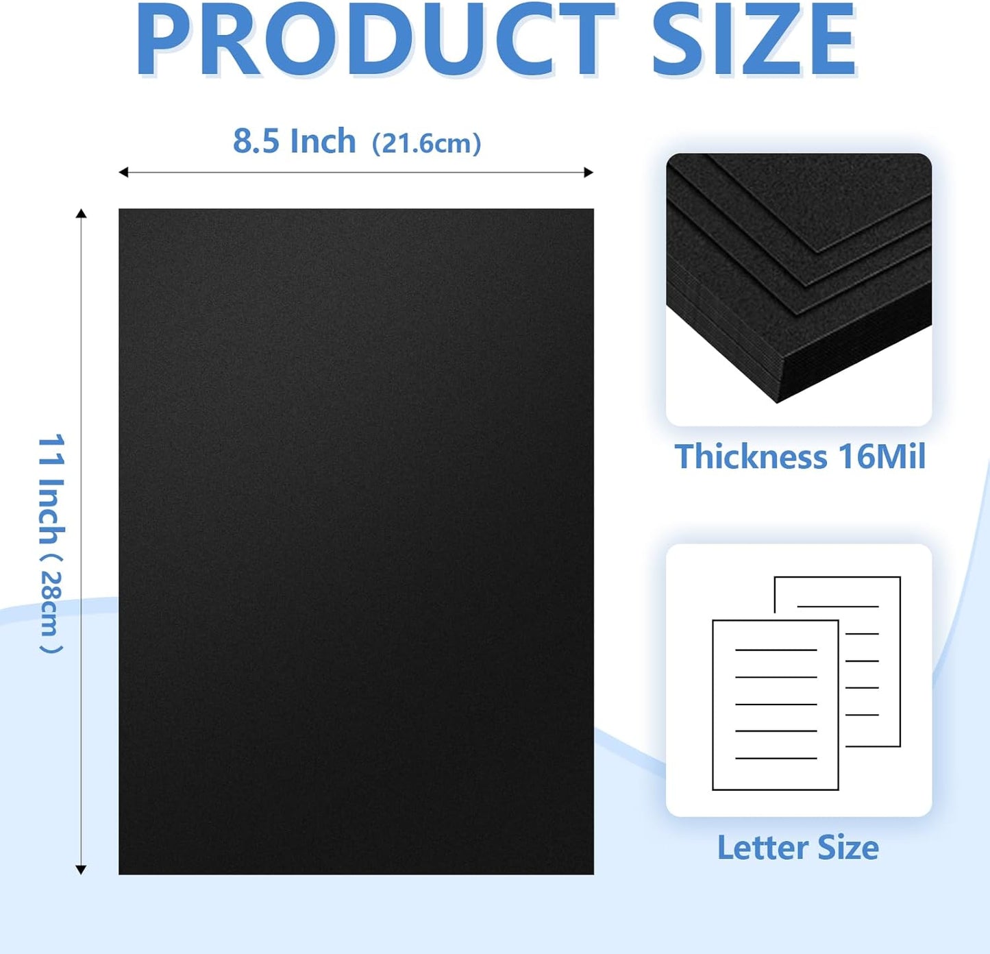 HOUYEE 100 Pack 16 Mil Poly Binding Covers,Sand Texture Binding Presentation Covers,8.5x11 Inches,Letter Size,Black,Square Corners,Un-Punched