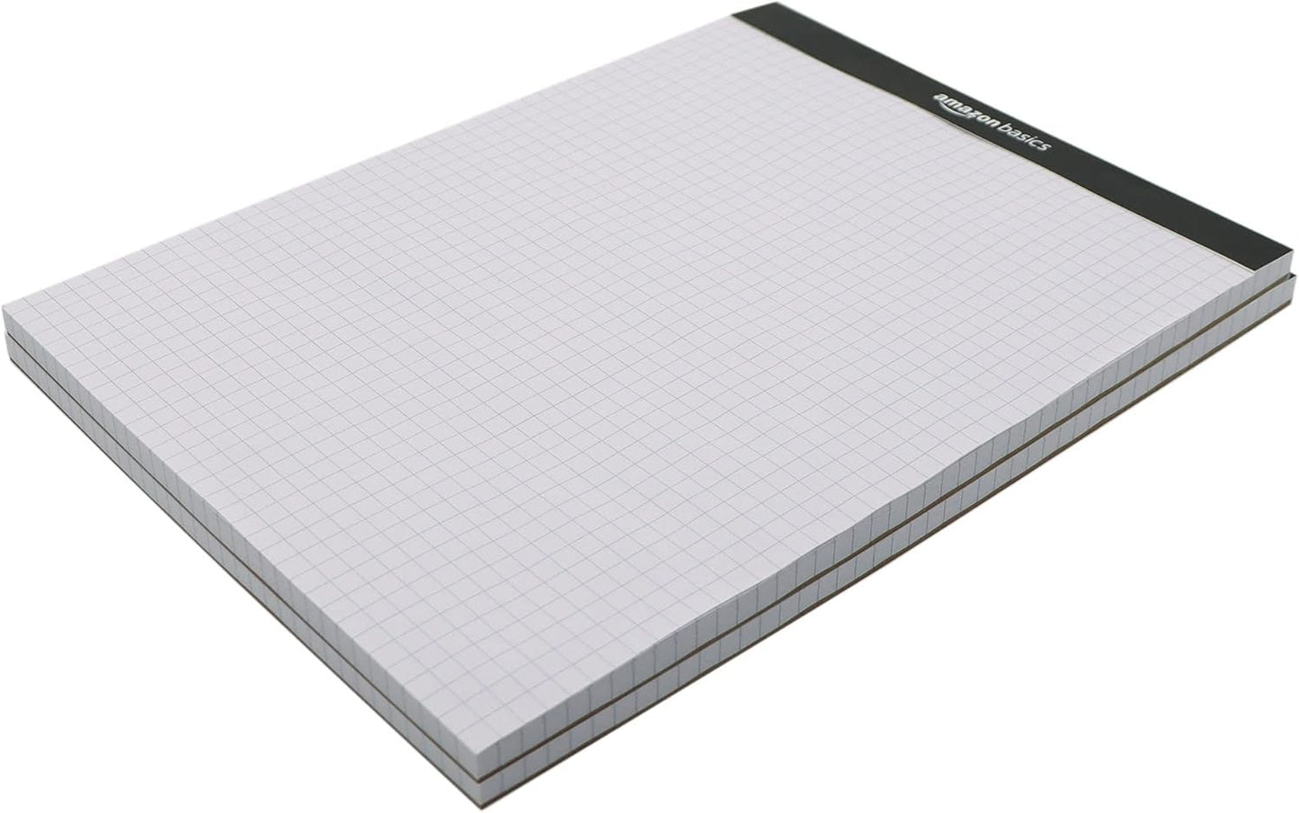 Amazon Basics Quad-Ruled Graph Paper Pad with Sturdy Back, Perforated, 8.5" x 11.75", White, 100 Sheets/Pad, 2-Pack