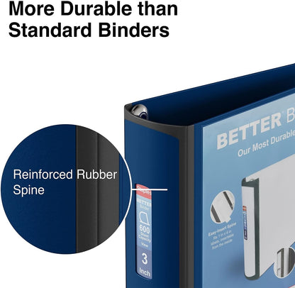 Staples Better Binder 2-Inch D-Ring View Binder, Reinforced Spine, Holds Up to 540 Sheets, Teal, for Office & School