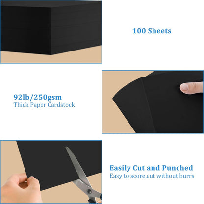 OcePor 100 Sheets White Cardstock 8.5” x 11”, 92lb/250gsm Card Stock, Thick Card Stock Paper, Heavy Cardstock Paper for Printer, Resume, Scrapbooks, Art, Crafts, Business Cards
