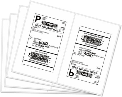 MFLABEL Half Sheet Shipping Labels - 200 Self Adhesive Sticker Sheets for Laser & Inkjet Printers, Waterproof & Smudge-Free, with 12 Free Fragile Labels for Packaging, Shipping and Crafting - Colors B