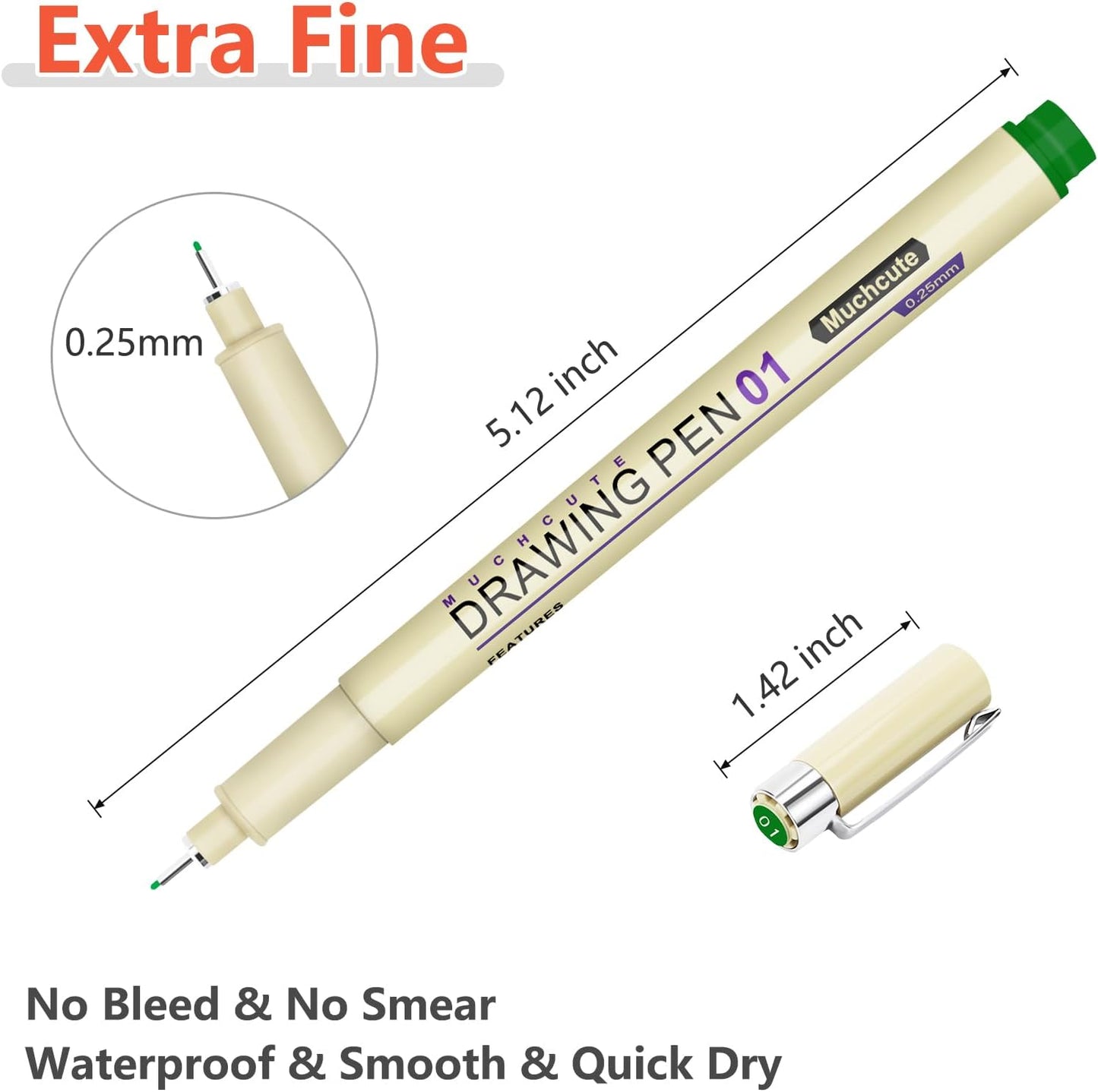 Muchcute Extra Fine Point Writing Pens:6 Black 0.25mm Ultra Thin Micron Pen 01 No Bleed Bible Journaling Study Supplies Annotation Smooth Waterproof Micro Line Tip Fineliner Gel Felt Ink Markers Stuff