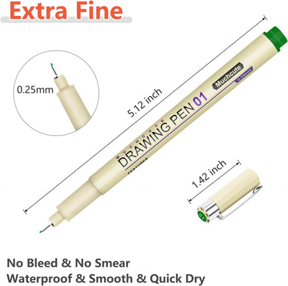 Muchcute Extra Fine Point Writing Pens:6 Black 0.25mm Ultra Thin Micron Pen 01 No Bleed Bible Journaling Study Supplies Annotation Smooth Waterproof Micro Line Tip Fineliner Gel Felt Ink Markers Stuff
