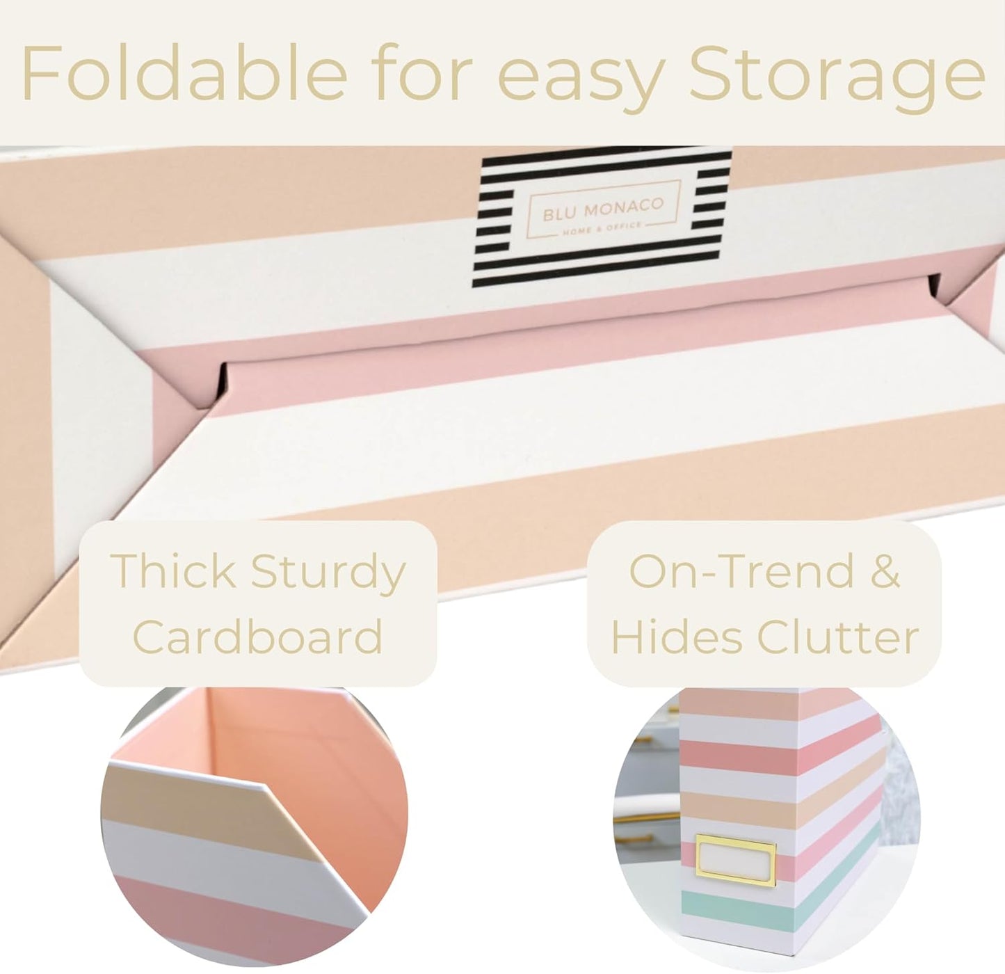 BLU MONACO | Cardboard Magazine File Holder Set of 4 | Vertical Magazine File Holder for Desk and Shelves | Standing File Holder for Classroom School Paper Storage