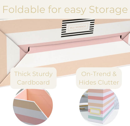BLU MONACO | Cardboard Magazine File Holder Set of 4 | Vertical Magazine File Holder for Desk and Shelves | Standing File Holder for Classroom School Paper Storage