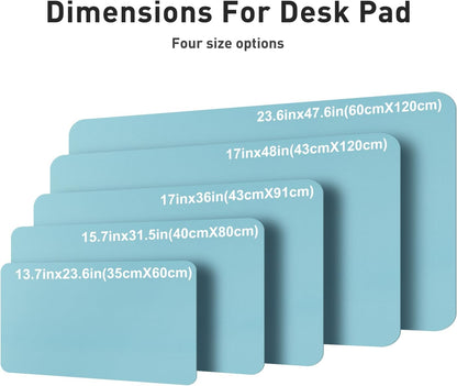 Aothia Non-Slip Waterproof PU Leather Desk Pad Protector for Mouse, Writing Desk, Office, Home, Laptop Blotter, 23.6" x 13.7", Black - Colors B