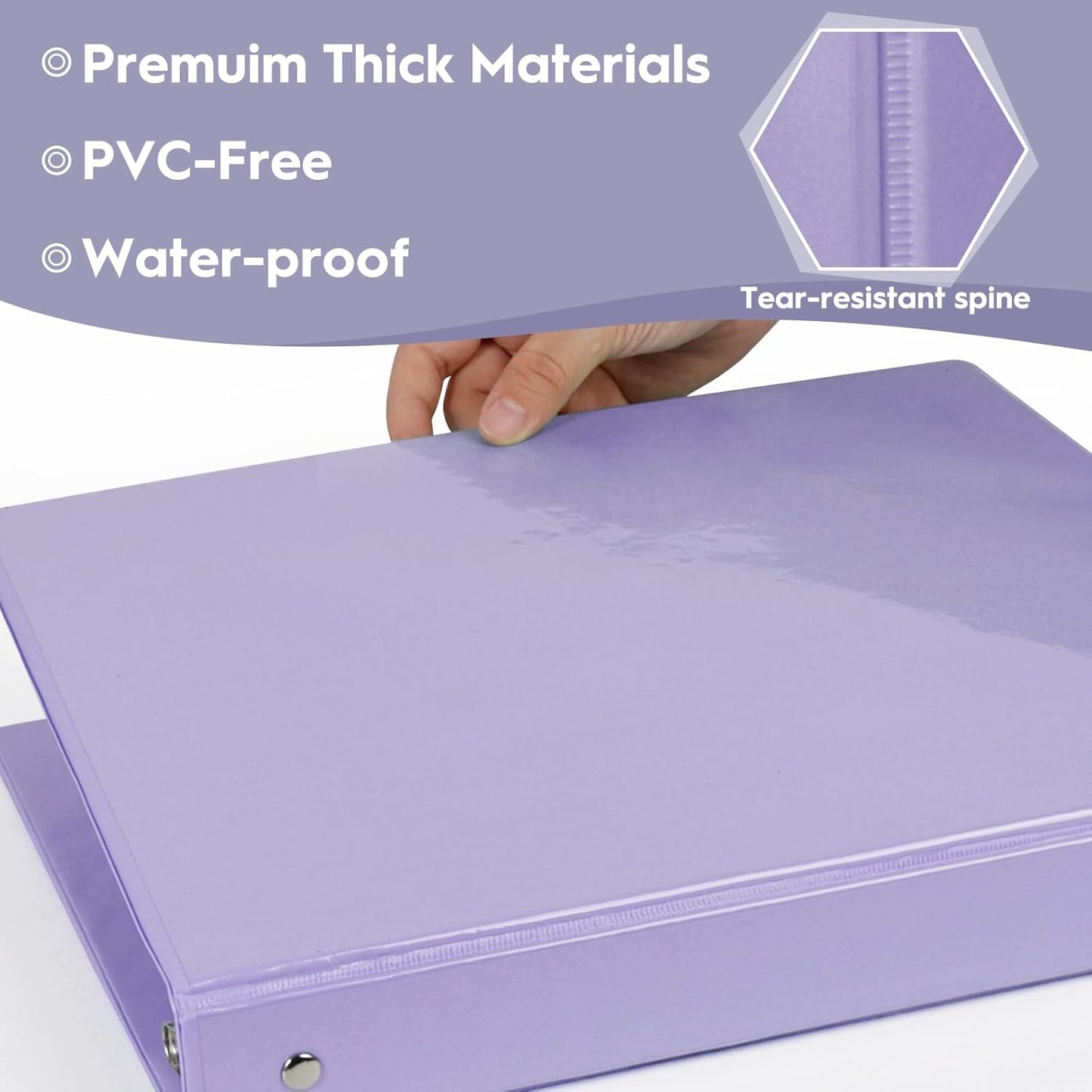 CIXILDTS 1-Inch Round Ring Binders, Standard 3 Ring Binder Fit Letter Size Paper, Presentation View Binders, 6 Packs, Assorted