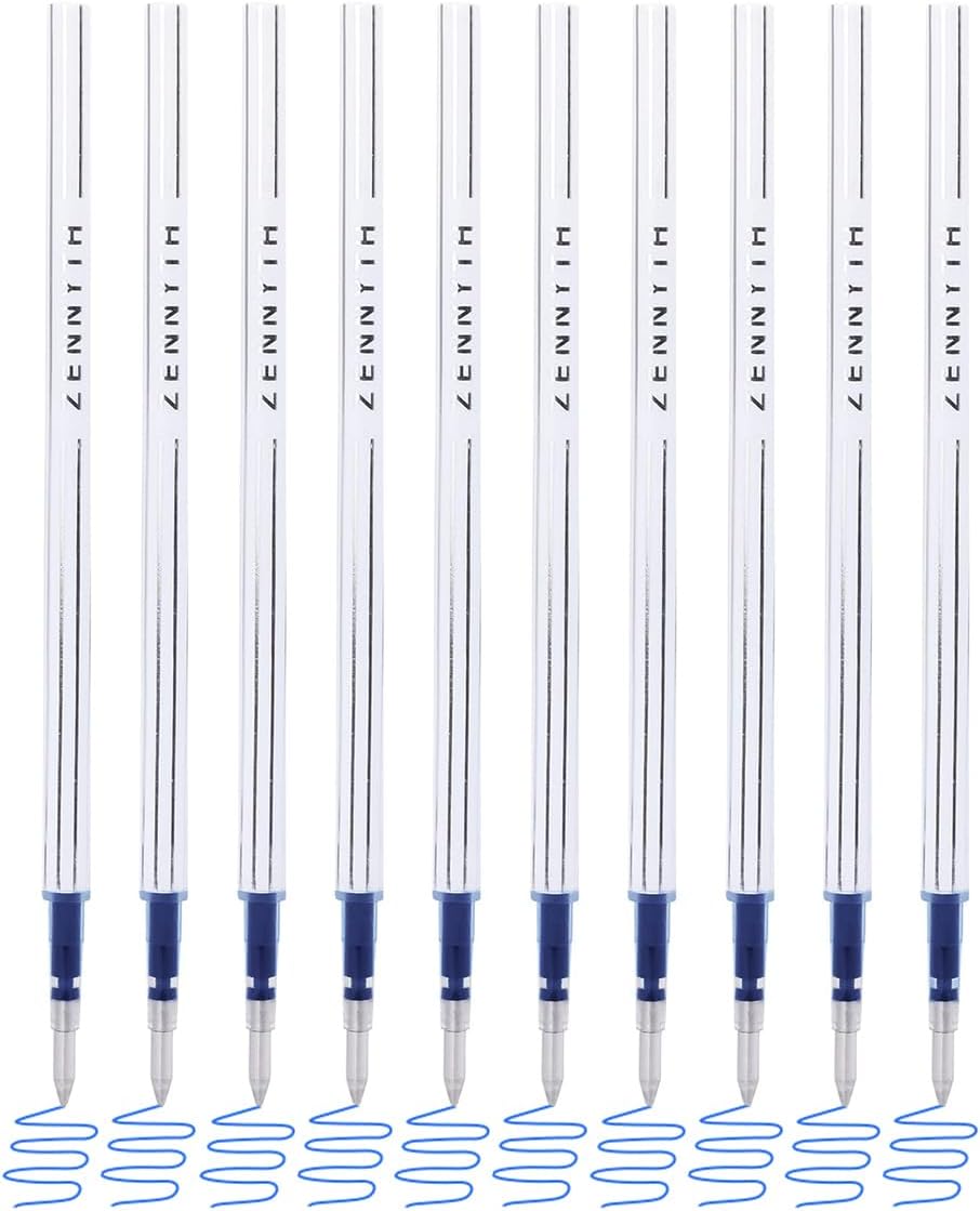 10 Pieces Gel Ink Pen Refills Replaceable Ballpoint Black Ink Pen Refills Extra Fine Point 0.5mm Smooth Writing for Office School Supplies (Black Ink)